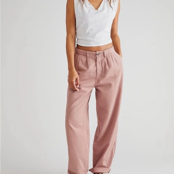 Free People Addy Chino Pants in Roan Rouge size 2 - Picture 1 of 6